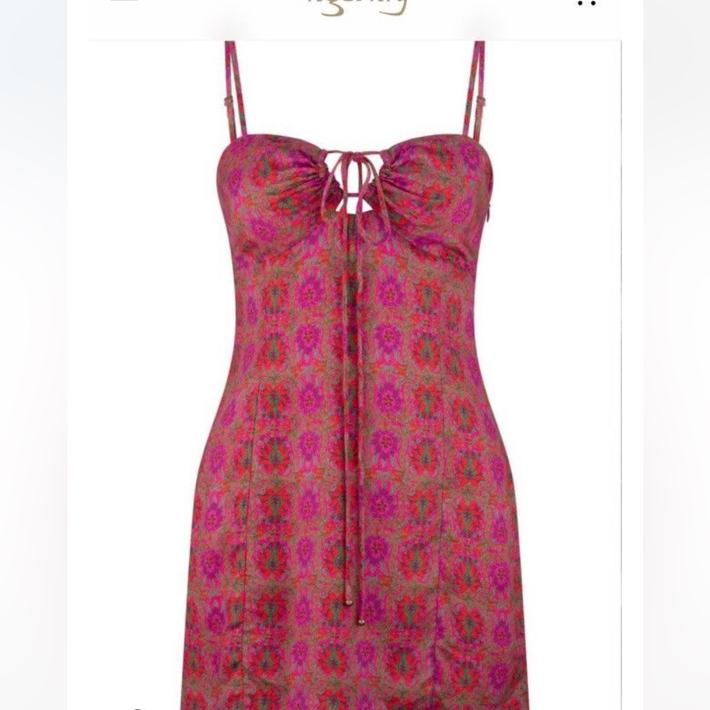 Tigerlily Eliza Olive Mini Dress - Pink Ornate